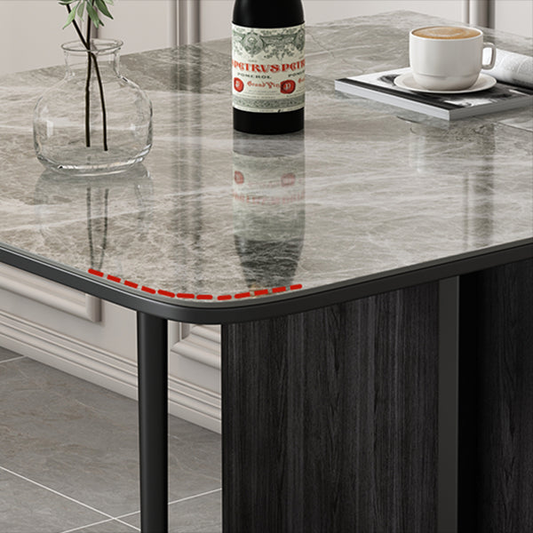 59'' Sintered Stone Top Dining Table Foldable Rectangle Table with Trestle Base Clearhalo ' dining_table' 'Dining Tables & Seating' 'Dining Tables' 'furn' 'furn_dining_table' 'Furniture' 'furniture_dining_table' 'Kitchen & Dining Furniture' 'kitchen&dining_furn' 'kitchen' 'kitchen_dining_table' 4020918