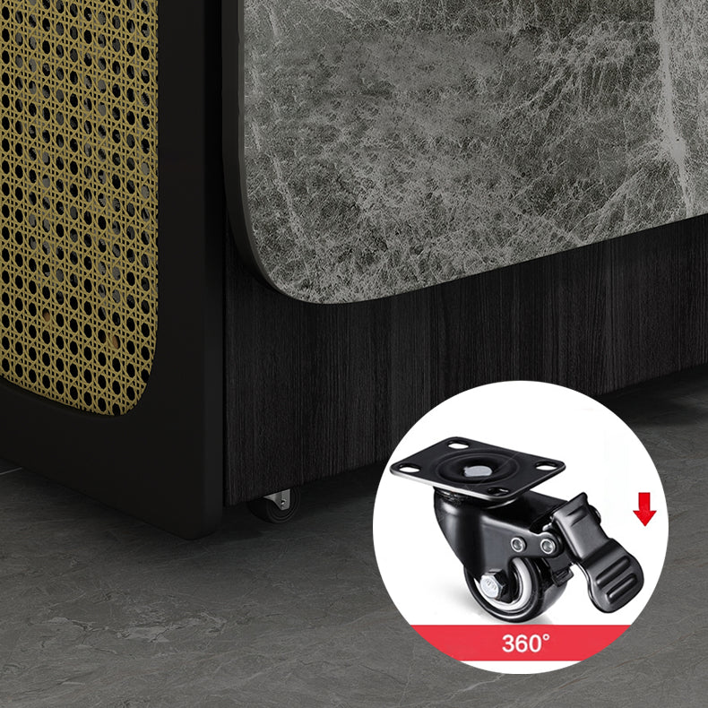 59'' Sintered Stone Top Dining Table Foldable Rectangle Table with Trestle Base Clearhalo ' dining_table' 'Dining Tables & Seating' 'Dining Tables' 'furn' 'furn_dining_table' 'Furniture' 'furniture_dining_table' 'Kitchen & Dining Furniture' 'kitchen&dining_furn' 'kitchen' 'kitchen_dining_table' 4020920