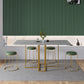Modern Gray Dining Table Sintered Stone Drop-Leaf 59" Dining Table for Home Use Clearhalo ' dining_table' 'Dining Tables & Seating' 'Dining Tables' 'furn' 'furn_dining_table' 'Furniture' 'furniture_dining_table' 'Kitchen & Dining Furniture' 'kitchen&dining_furn' 'kitchen' 'kitchen_dining_table' 4020926