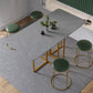 Modern Gray Dining Table Sintered Stone Drop-Leaf 59" Dining Table for Home Use Clearhalo ' dining_table' 'Dining Tables & Seating' 'Dining Tables' 'furn' 'furn_dining_table' 'Furniture' 'furniture_dining_table' 'Kitchen & Dining Furniture' 'kitchen&dining_furn' 'kitchen' 'kitchen_dining_table' 4020927