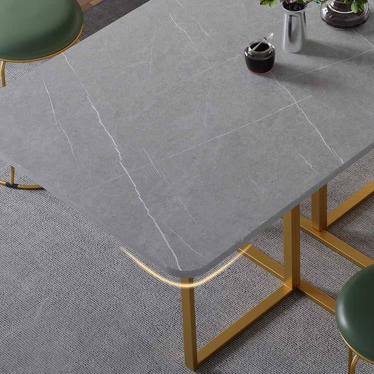 Modern Gray Dining Table Sintered Stone Drop-Leaf 59" Dining Table for Home Use Clearhalo ' dining_table' 'Dining Tables & Seating' 'Dining Tables' 'furn' 'furn_dining_table' 'Furniture' 'furniture_dining_table' 'Kitchen & Dining Furniture' 'kitchen&dining_furn' 'kitchen' 'kitchen_dining_table' 4020932