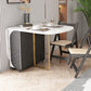 Modern Sintered Stone Dining Table White Rectangle Drop-Leaf 59" Dining Table Clearhalo ' dining_table' 'Dining Tables & Seating' 'Dining Tables' 'furn' 'furn_dining_table' 'Furniture' 'furniture_dining_table' 'Kitchen & Dining Furniture' 'kitchen&dining_furn' 'kitchen' 'kitchen_dining_table' 4020935