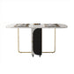 Modern Sintered Stone Dining Table White Rectangle Drop-Leaf 59" Dining Table Gray Without Chairs Clearhalo ' dining_table' 'Dining Tables & Seating' 'Dining Tables' 'furn' 'furn_dining_table' 'Furniture' 'furniture_dining_table' 'Kitchen & Dining Furniture' 'kitchen&dining_furn' 'kitchen' 'kitchen_dining_table' 4020939