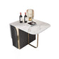 Modern Rectangle Dining Table Sintered Stone Drop-Leaf 63" Table with Gold Frame Clearhalo ' dining_table' 'Dining Tables & Seating' 'Dining Tables' 'furn' 'furn_dining_table' 'Furniture' 'furniture_dining_table' 'Kitchen & Dining Furniture' 'kitchen&dining_furn' 'kitchen' 'kitchen_dining_table' 4020959