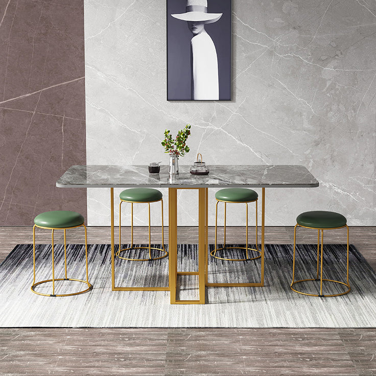 59'' Foldable Sintered Stone Top Kitchen Table Modern Rectangle Table with Trestle Base Clearhalo ' dining_table' 'Dining Tables & Seating' 'Dining Tables' 'furn' 'furn_dining_table' 'Furniture' 'furniture_dining_table' 'Kitchen & Dining Furniture' 'kitchen&dining_furn' 'kitchen' 'kitchen_dining_table' 4020965