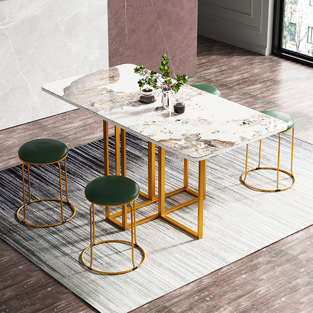 59'' Foldable Sintered Stone Top Kitchen Table Modern Rectangle Table with Trestle Base Clearhalo ' dining_table' 'Dining Tables & Seating' 'Dining Tables' 'furn' 'furn_dining_table' 'Furniture' 'furniture_dining_table' 'Kitchen & Dining Furniture' 'kitchen&dining_furn' 'kitchen' 'kitchen_dining_table' 4020972