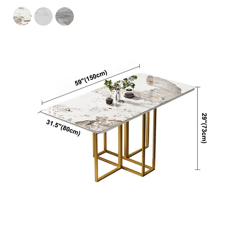 59'' Foldable Sintered Stone Top Kitchen Table Modern Rectangle Table with Trestle Base Clearhalo ' dining_table' 'Dining Tables & Seating' 'Dining Tables' 'furn' 'furn_dining_table' 'Furniture' 'furniture_dining_table' 'Kitchen & Dining Furniture' 'kitchen&dining_furn' 'kitchen' 'kitchen_dining_table' 4020973