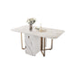 Modern Style Rectangle Dining Table Sintered Stone Drop-Leaf Dining Table White Gold Clearhalo ' dining_table' 'Dining Tables & Seating' 'Dining Tables' 'furn' 'furn_dining_table' 'Furniture' 'furniture_dining_table' 'Kitchen & Dining Furniture' 'kitchen&dining_furn' 'kitchen' 'kitchen_dining_table' 4020976