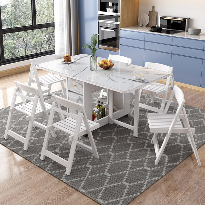 Modern White Dining Table Sintered Stone Drop-Leaf Dining Table for Home Use Clearhalo ' dining_table' 'Dining Tables & Seating' 'Dining Tables' 'furn' 'furn_dining_table' 'Furniture' 'furniture_dining_table' 'Kitchen & Dining Furniture' 'kitchen&dining_furn' 'kitchen' 'kitchen_dining_table' 4021004