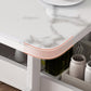 Modern White Dining Table Sintered Stone Drop-Leaf Dining Table for Home Use Clearhalo ' dining_table' 'Dining Tables & Seating' 'Dining Tables' 'furn' 'furn_dining_table' 'Furniture' 'furniture_dining_table' 'Kitchen & Dining Furniture' 'kitchen&dining_furn' 'kitchen' 'kitchen_dining_table' 4021006