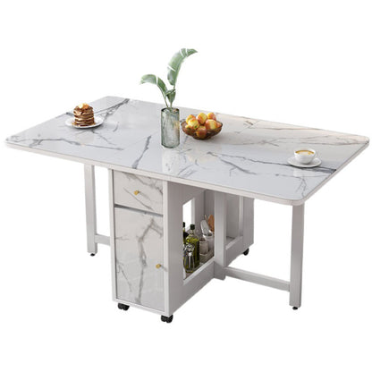 Modern White Dining Table Sintered Stone Drop-Leaf Dining Table for Home Use Without Chairs Clearhalo ' dining_table' 'Dining Tables & Seating' 'Dining Tables' 'furn' 'furn_dining_table' 'Furniture' 'furniture_dining_table' 'Kitchen & Dining Furniture' 'kitchen&dining_furn' 'kitchen' 'kitchen_dining_table' 4021007