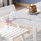 Modern White Dining Table Sintered Stone Drop-Leaf Dining Table for Home Use Clearhalo ' dining_table' 'Dining Tables & Seating' 'Dining Tables' 'furn' 'furn_dining_table' 'Furniture' 'furniture_dining_table' 'Kitchen & Dining Furniture' 'kitchen&dining_furn' 'kitchen' 'kitchen_dining_table' 4021008