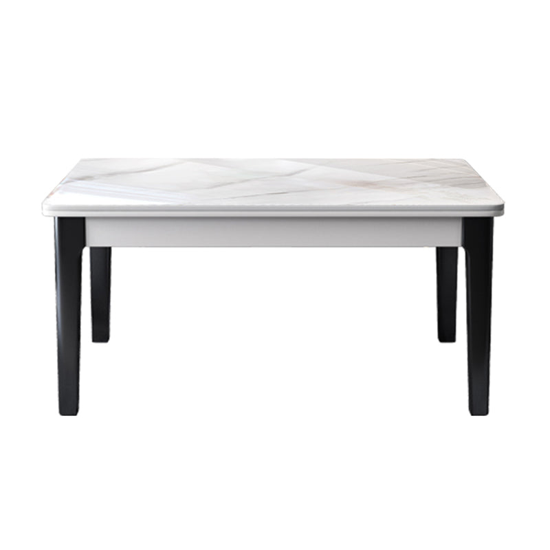 Mid-Century Sintered Stone Dining Table 4 Legs Base Rectangle Table for Home White Without Chairs Clearhalo ' dining_table' 'Dining Tables & Seating' 'Dining Tables' 'furn' 'furn_dining_table' 'Furniture' 'furniture_dining_table' 'Kitchen & Dining Furniture' 'kitchen&dining_furn' 'kitchen' 'kitchen_dining_table' 4021019
