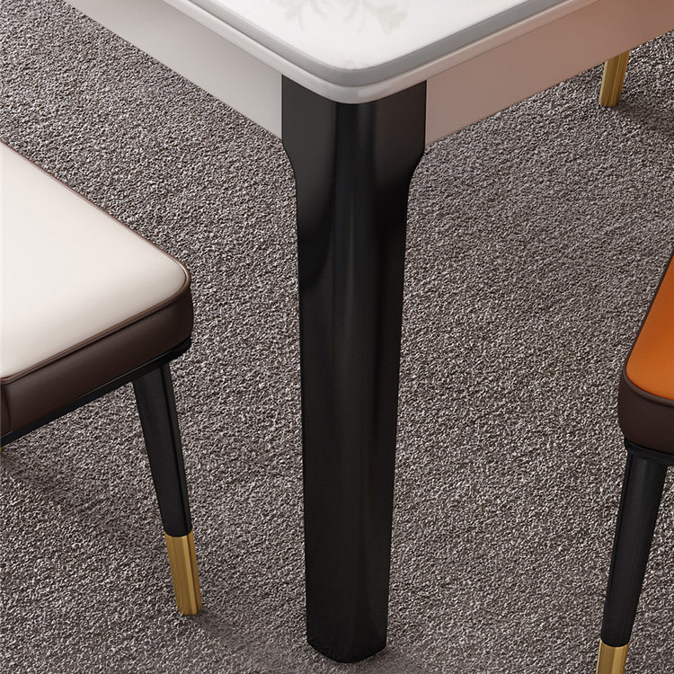 Mid-Century Sintered Stone Dining Table 4 Legs Base Rectangle Table for Home Clearhalo ' dining_table' 'Dining Tables & Seating' 'Dining Tables' 'furn' 'furn_dining_table' 'Furniture' 'furniture_dining_table' 'Kitchen & Dining Furniture' 'kitchen&dining_furn' 'kitchen' 'kitchen_dining_table' 4021022