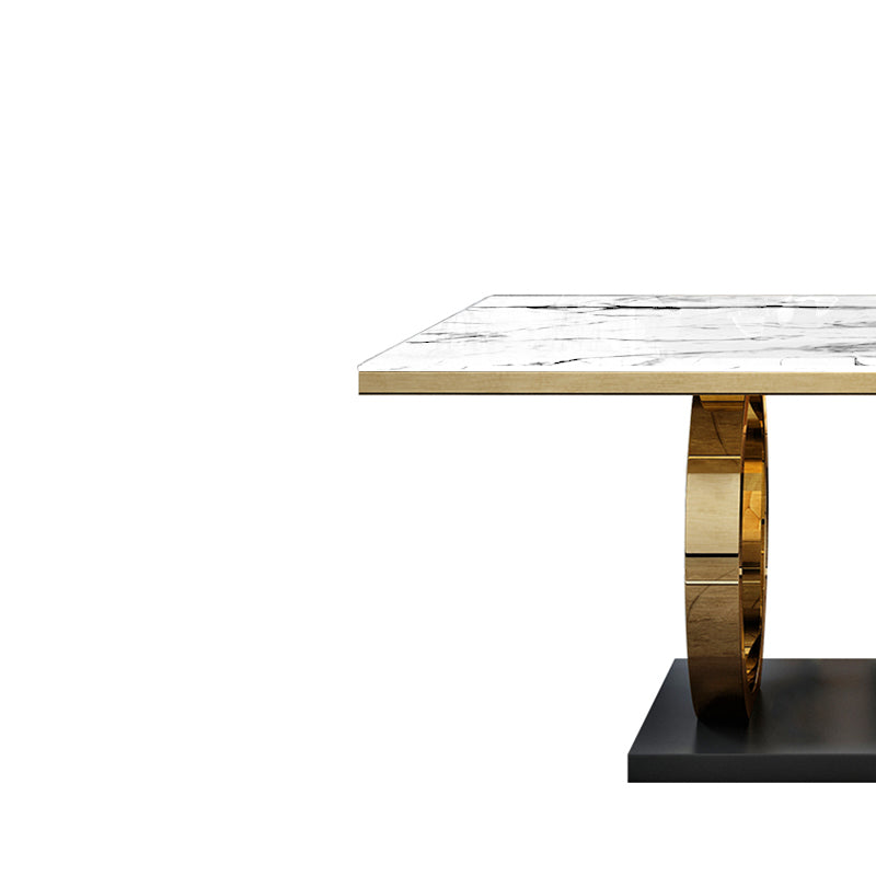 Luxury Style Marble Dining Table Trestle Base Rectangle Table for Home Clearhalo ' dining_table' 'Dining Tables & Seating' 'Dining Tables' 'furn' 'furn_dining_table' 'Furniture' 'furniture_dining_table' 'Kitchen & Dining Furniture' 'kitchen&dining_furn' 'kitchen' 'kitchen_dining_table' 4021029