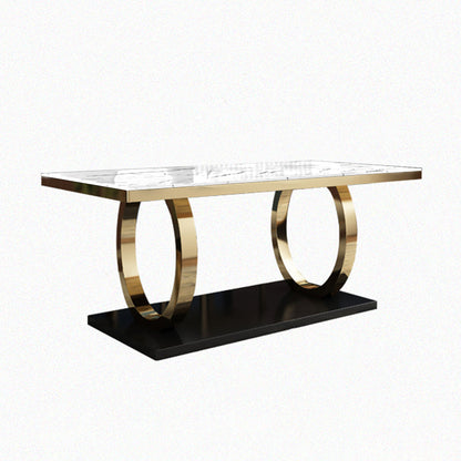 Luxury Style Marble Dining Table Trestle Base Rectangle Table for Home Without Chairs Clearhalo ' dining_table' 'Dining Tables & Seating' 'Dining Tables' 'furn' 'furn_dining_table' 'Furniture' 'furniture_dining_table' 'Kitchen & Dining Furniture' 'kitchen&dining_furn' 'kitchen' 'kitchen_dining_table' 4021030