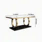 Luxury Style Marble Dining Table Trestle Base Rectangle Table for Home Clearhalo ' dining_table' 'Dining Tables & Seating' 'Dining Tables' 'furn' 'furn_dining_table' 'Furniture' 'furniture_dining_table' 'Kitchen & Dining Furniture' 'kitchen&dining_furn' 'kitchen' 'kitchen_dining_table' 4021037