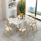 Modern Style White Dining Table Sintered Stone Drop-Leaf Dining Table for Home Use Clearhalo ' dining_table' 'Dining Tables & Seating' 'Dining Tables' 'furn' 'furn_dining_table' 'Furniture' 'furniture_dining_table' 'Kitchen & Dining Furniture' 'kitchen&dining_furn' 'kitchen' 'kitchen_dining_table' 4021040