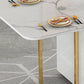 Modern Style White Dining Table Sintered Stone Drop-Leaf Dining Table for Home Use Clearhalo ' dining_table' 'Dining Tables & Seating' 'Dining Tables' 'furn' 'furn_dining_table' 'Furniture' 'furniture_dining_table' 'Kitchen & Dining Furniture' 'kitchen&dining_furn' 'kitchen' 'kitchen_dining_table' 4021043