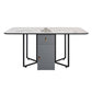 Modern Style Rectangle Dining Table Sintered Stone Drop-Leaf Dining Table with Black Frame White Without Chairs Clearhalo ' dining_table' 'Dining Tables & Seating' 'Dining Tables' 'furn' 'furn_dining_table' 'Furniture' 'furniture_dining_table' 'Kitchen & Dining Furniture' 'kitchen&dining_furn' 'kitchen' 'kitchen_dining_table' 4021052