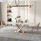 Glam White Sintered Stone Dining Table Rectangle Shape Standard Dining Table for Kitchen Clearhalo ' dining_table' 'Dining Tables & Seating' 'Dining Tables' 'furn' 'furn_dining_table' 'Furniture' 'furniture_dining_table' 'Kitchen & Dining Furniture' 'kitchen&dining_furn' 'kitchen' 'kitchen_dining_table' 4033011