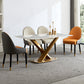 Glam Sintered Stone Top Standard Dining Table Rectangle Shape Dining Table for Kitchen Clearhalo ' dining_table' 'Dining Tables & Seating' 'Dining Tables' 'furn' 'furn_dining_table' 'Furniture' 'furniture_dining_table' 'Kitchen & Dining Furniture' 'kitchen&dining_furn' 'kitchen' 'kitchen_dining_table' 4033033
