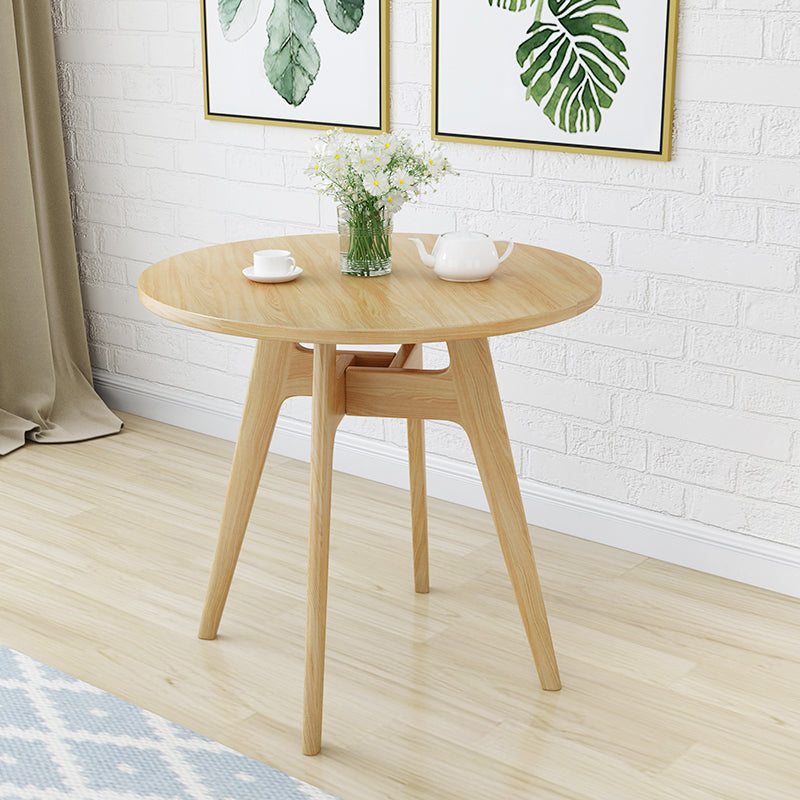 Round Modern Dining Table Wood Color Fixed Table with Ashwood Solid Wood Clearhalo ' dining_table' 'Dining Tables & Seating' 'Dining Tables' 'furn' 'furn_dining_table' 'Furniture' 'furniture_dining_table' 'Kitchen & Dining Furniture' 'kitchen&dining_furn' 'kitchen' 'kitchen_dining_table' 4033042