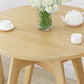 Round Modern Dining Table Wood Color Fixed Table with Ashwood Solid Wood Clearhalo ' dining_table' 'Dining Tables & Seating' 'Dining Tables' 'furn' 'furn_dining_table' 'Furniture' 'furniture_dining_table' 'Kitchen & Dining Furniture' 'kitchen&dining_furn' 'kitchen' 'kitchen_dining_table' 4033045