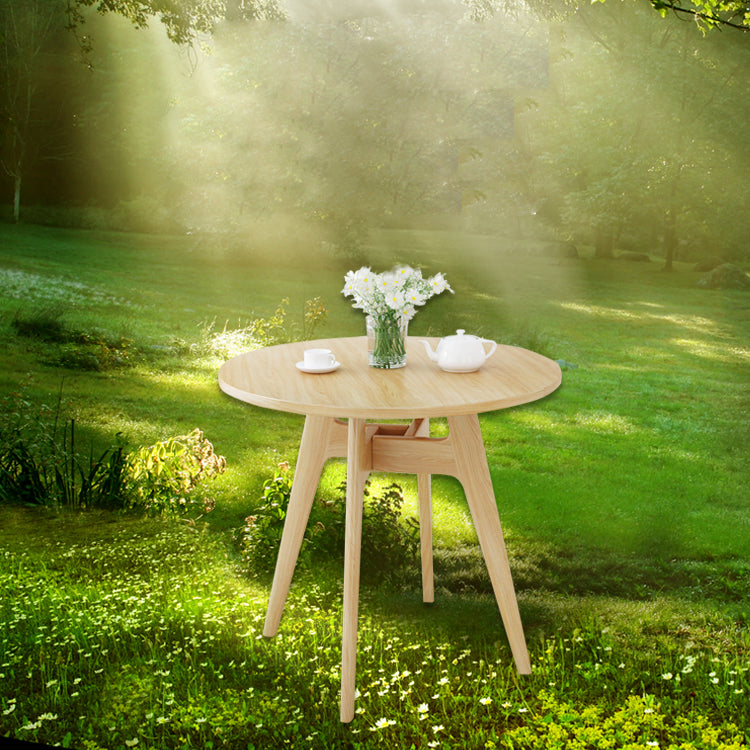 Round Modern Dining Table Wood Color Fixed Table with Ashwood Solid Wood Clearhalo ' dining_table' 'Dining Tables & Seating' 'Dining Tables' 'furn' 'furn_dining_table' 'Furniture' 'furniture_dining_table' 'Kitchen & Dining Furniture' 'kitchen&dining_furn' 'kitchen' 'kitchen_dining_table' 4033048