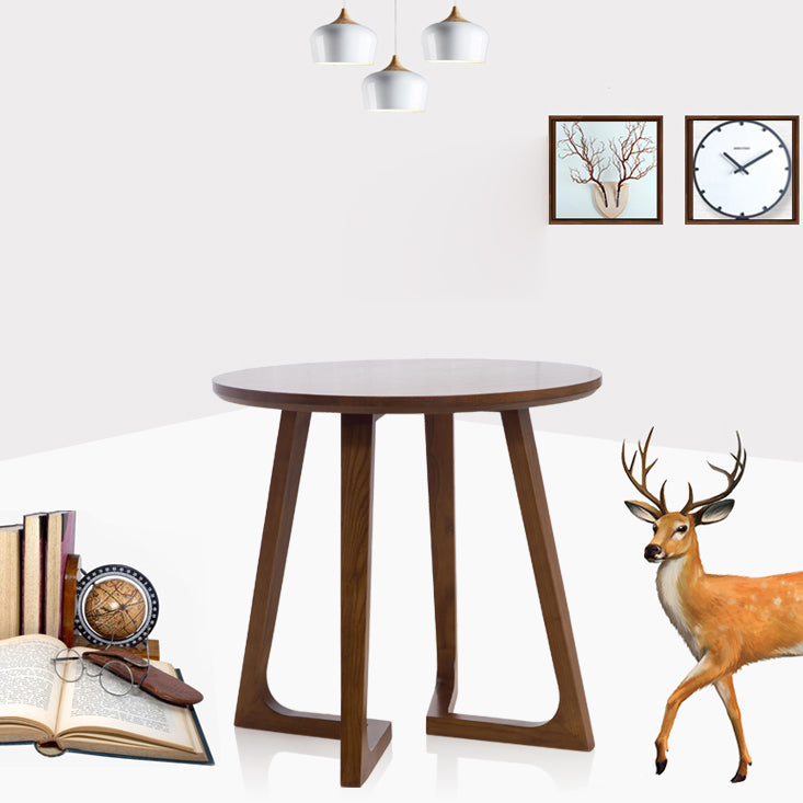 Round Wood Color Dining Table Ash Solid Wood Table Modern with Double Pedestal Clearhalo ' dining_table' 'Dining Tables & Seating' 'Dining Tables' 'furn' 'furn_dining_table' 'Furniture' 'furniture_dining_table' 'Kitchen & Dining Furniture' 'kitchen&dining_furn' 'kitchen' 'kitchen_dining_table' 4033054