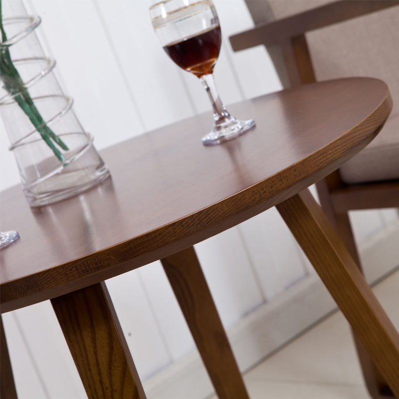 Round Wood Color Dining Table Ash Solid Wood Table Modern with Double Pedestal Clearhalo ' dining_table' 'Dining Tables & Seating' 'Dining Tables' 'furn' 'furn_dining_table' 'Furniture' 'furniture_dining_table' 'Kitchen & Dining Furniture' 'kitchen&dining_furn' 'kitchen' 'kitchen_dining_table' 4033055