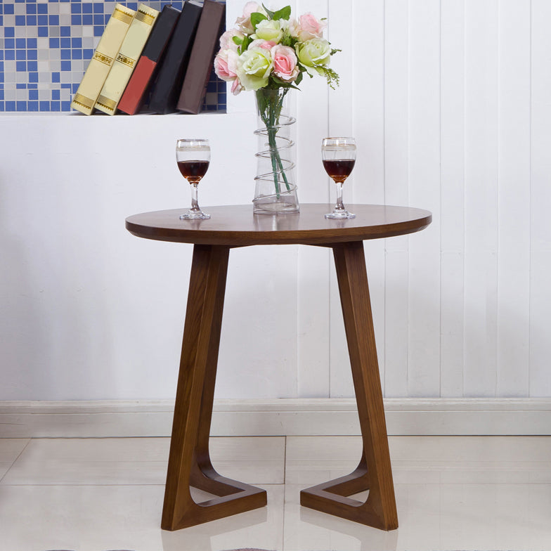 Round Wood Color Dining Table Ash Solid Wood Table Modern with Double Pedestal Clearhalo ' dining_table' 'Dining Tables & Seating' 'Dining Tables' 'furn' 'furn_dining_table' 'Furniture' 'furniture_dining_table' 'Kitchen & Dining Furniture' 'kitchen&dining_furn' 'kitchen' 'kitchen_dining_table' 4033059