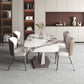 Rectangle White Tone Dining Table Sintered Stone Table Luxury with Pedestal Clearhalo ' dining_table' 'Dining Tables & Seating' 'Dining Tables' 'furn' 'furn_dining_table' 'Furniture' 'furniture_dining_table' 'Kitchen & Dining Furniture' 'kitchen&dining_furn' 'kitchen' 'kitchen_dining_table' 4033092