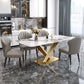 Rectangle Glam Dining Table White Tone Fixed Table with Sintered Stone Clearhalo ' dining_table' 'Dining Tables & Seating' 'Dining Tables' 'furn' 'furn_dining_table' 'Furniture' 'furniture_dining_table' 'Kitchen & Dining Furniture' 'kitchen&dining_furn' 'kitchen' 'kitchen_dining_table' 4033107