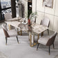 Rectangle Stainless Steel Dining Site Table Traditional Luxury Dinette Table for Home Clearhalo ' dining_table' 'Dining Tables & Seating' 'Dining Tables' 'furn' 'furn_dining_table' 'Furniture' 'furniture_dining_table' 'Kitchen & Dining Furniture' 'kitchen&dining_furn' 'kitchen' 'kitchen_dining_table' 4033117