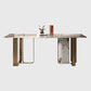 Rectangle Stainless Steel Dining Site Table Traditional Luxury Dinette Table for Home Clearhalo ' dining_table' 'Dining Tables & Seating' 'Dining Tables' 'furn' 'furn_dining_table' 'Furniture' 'furniture_dining_table' 'Kitchen & Dining Furniture' 'kitchen&dining_furn' 'kitchen' 'kitchen_dining_table' 4033121