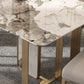 Rectangle Stainless Steel Dining Site Table Traditional Luxury Dinette Table for Home Clearhalo ' dining_table' 'Dining Tables & Seating' 'Dining Tables' 'furn' 'furn_dining_table' 'Furniture' 'furniture_dining_table' 'Kitchen & Dining Furniture' 'kitchen&dining_furn' 'kitchen' 'kitchen_dining_table' 4033124