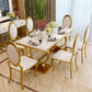 Rectangle Two-Color Dining Table Sintered Stone Table Luxury with Pedestal Clearhalo ' dining_table' 'Dining Tables & Seating' 'Dining Tables' 'furn' 'furn_dining_table' 'Furniture' 'furniture_dining_table' 'Kitchen & Dining Furniture' 'kitchen&dining_furn' 'kitchen' 'kitchen_dining_table' 4033135