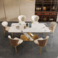 Traditional Luxury Dining Table Stainless Steel Dining Site Table for Indoor Clearhalo ' dining_table' 'Dining Tables & Seating' 'Dining Tables' 'furn' 'furn_dining_table' 'Furniture' 'furniture_dining_table' 'Kitchen & Dining Furniture' 'kitchen&dining_furn' 'kitchen' 'kitchen_dining_table' 4033144