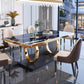 Traditional Luxury Rectangle Dining Table Stainless Steel Table for Dining Room Clearhalo ' dining_table' 'Dining Tables & Seating' 'Dining Tables' 'furn' 'furn_dining_table' 'Furniture' 'furniture_dining_table' 'Kitchen & Dining Furniture' 'kitchen&dining_furn' 'kitchen' 'kitchen_dining_table' 4033153