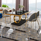 Traditional Luxury Rectangle Dining Table Stainless Steel Table for Dining Room Clearhalo ' dining_table' 'Dining Tables & Seating' 'Dining Tables' 'furn' 'furn_dining_table' 'Furniture' 'furniture_dining_table' 'Kitchen & Dining Furniture' 'kitchen&dining_furn' 'kitchen' 'kitchen_dining_table' 4033156