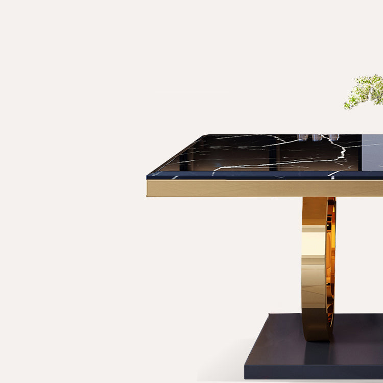 Traditional Luxury Rectangle Dining Table Stainless Steel Table for Dining Room Clearhalo ' dining_table' 'Dining Tables & Seating' 'Dining Tables' 'furn' 'furn_dining_table' 'Furniture' 'furniture_dining_table' 'Kitchen & Dining Furniture' 'kitchen&dining_furn' 'kitchen' 'kitchen_dining_table' 4033157