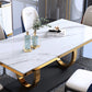 Traditional Luxury Rectangle Dining Table Stainless Steel Table for Dining Room Clearhalo ' dining_table' 'Dining Tables & Seating' 'Dining Tables' 'furn' 'furn_dining_table' 'Furniture' 'furniture_dining_table' 'Kitchen & Dining Furniture' 'kitchen&dining_furn' 'kitchen' 'kitchen_dining_table' 4033159