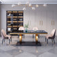Traditional Luxury Rectangle Dining Table Stainless Steel Table for Dining Room Clearhalo ' dining_table' 'Dining Tables & Seating' 'Dining Tables' 'furn' 'furn_dining_table' 'Furniture' 'furniture_dining_table' 'Kitchen & Dining Furniture' 'kitchen&dining_furn' 'kitchen' 'kitchen_dining_table' 4033163