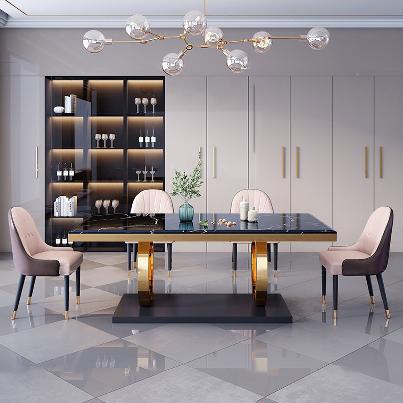 Traditional Luxury Rectangle Dining Table Stainless Steel Table for Dining Room Clearhalo ' dining_table' 'Dining Tables & Seating' 'Dining Tables' 'furn' 'furn_dining_table' 'Furniture' 'furniture_dining_table' 'Kitchen & Dining Furniture' 'kitchen&dining_furn' 'kitchen' 'kitchen_dining_table' 4033163