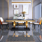 Traditional Luxury Rectangle Dining Table Stainless Steel Table for Dining Room Clearhalo ' dining_table' 'Dining Tables & Seating' 'Dining Tables' 'furn' 'furn_dining_table' 'Furniture' 'furniture_dining_table' 'Kitchen & Dining Furniture' 'kitchen&dining_furn' 'kitchen' 'kitchen_dining_table' 4033164
