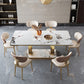 Rectangle Trestle Base Home Furniture Stainless Steel Dining Room Collection for Dining Room Clearhalo ' dining_table' 'Dining Tables & Seating' 'Dining Tables' 'furn' 'furn_dining_table' 'Furniture' 'furniture_dining_table' 'Kitchen & Dining Furniture' 'kitchen&dining_furn' 'kitchen' 'kitchen_dining_table' 4033170