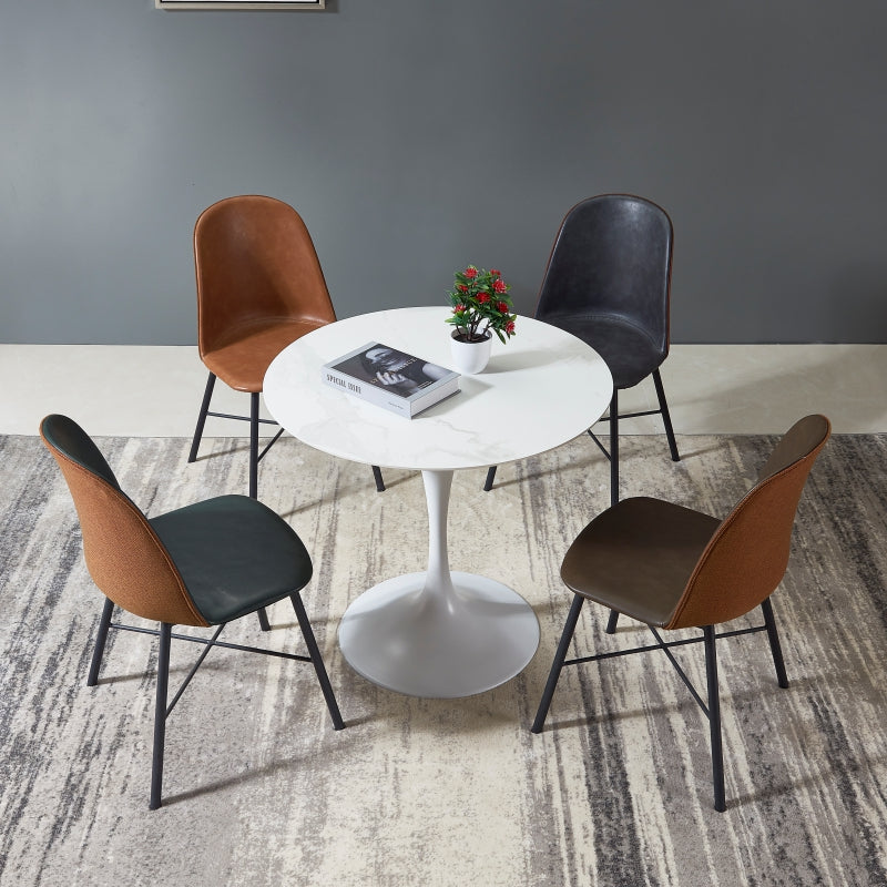 Modern Style Round Dining Table Sintered Stone Table with Tulip Base for Home Use Clearhalo ' dining_table' 'Dining Tables & Seating' 'Dining Tables' 'furn' 'furn_dining_table' 'Furniture' 'furniture_dining_table' 'Kitchen & Dining Furniture' 'kitchen&dining_furn' 'kitchen' 'kitchen_dining_table' 4033184