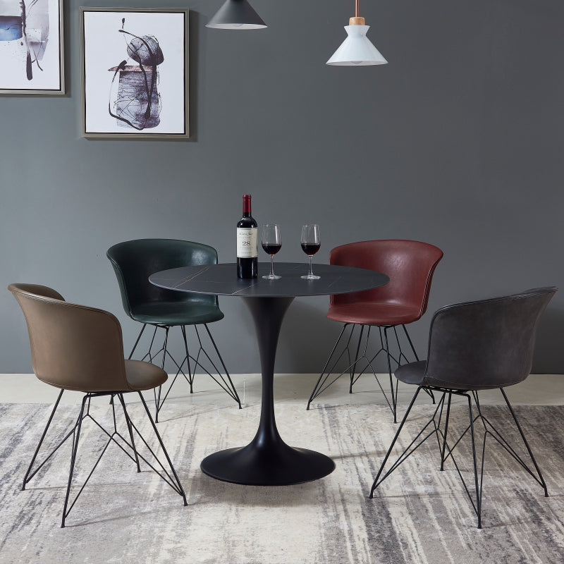 Modern Style Round Dining Table Sintered Stone Table with Tulip Base for Home Use Clearhalo ' dining_table' 'Dining Tables & Seating' 'Dining Tables' 'furn' 'furn_dining_table' 'Furniture' 'furniture_dining_table' 'Kitchen & Dining Furniture' 'kitchen&dining_furn' 'kitchen' 'kitchen_dining_table' 4033185