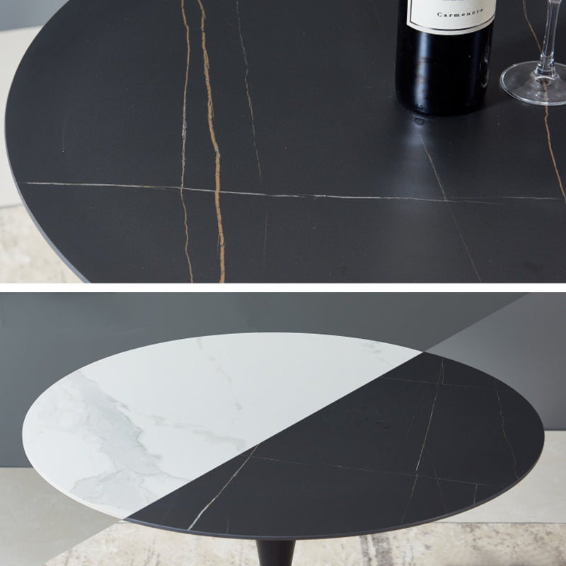 Modern Style Round Dining Table Sintered Stone Table with Tulip Base for Home Use Clearhalo ' dining_table' 'Dining Tables & Seating' 'Dining Tables' 'furn' 'furn_dining_table' 'Furniture' 'furniture_dining_table' 'Kitchen & Dining Furniture' 'kitchen&dining_furn' 'kitchen' 'kitchen_dining_table' 4033189